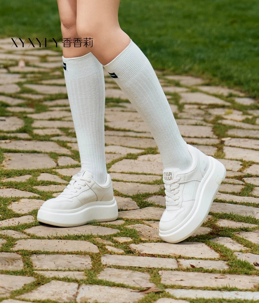 香香莉31535新款板鞋学院运动风经典厚底百搭小白鞋女鞋2025春秋