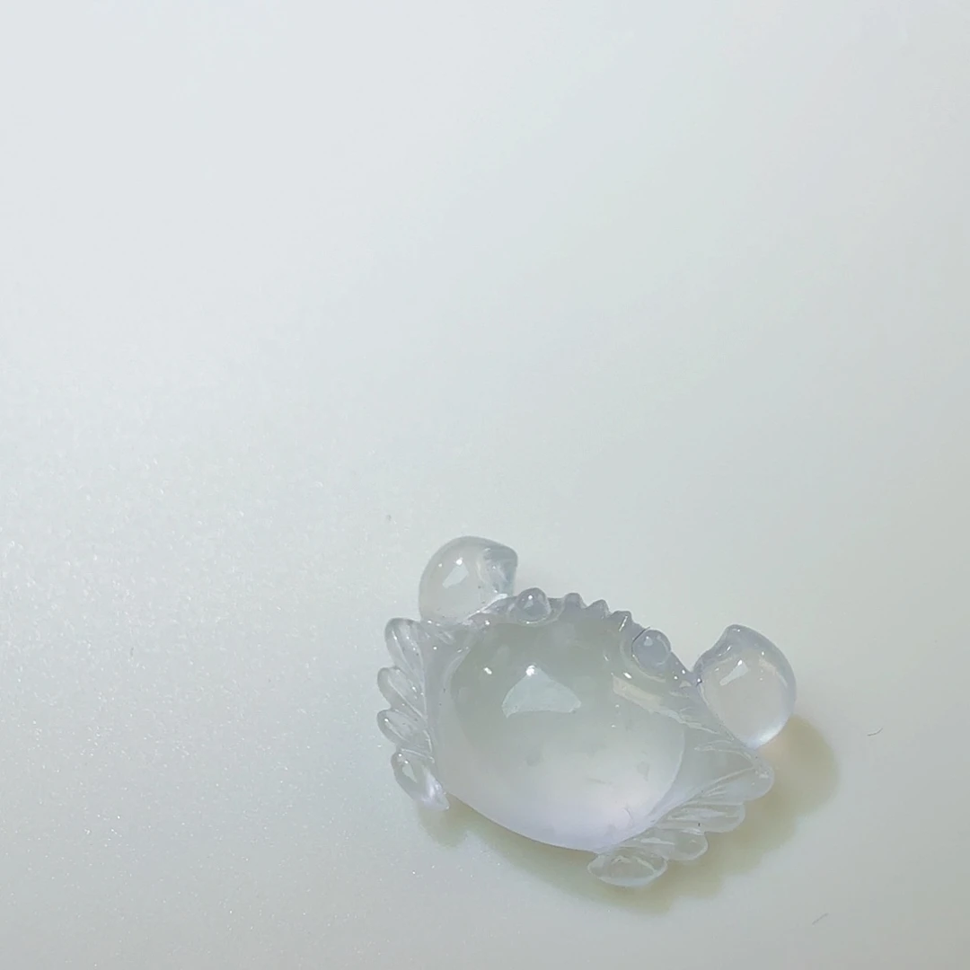 翡翠裸石纯白冰螃蟹