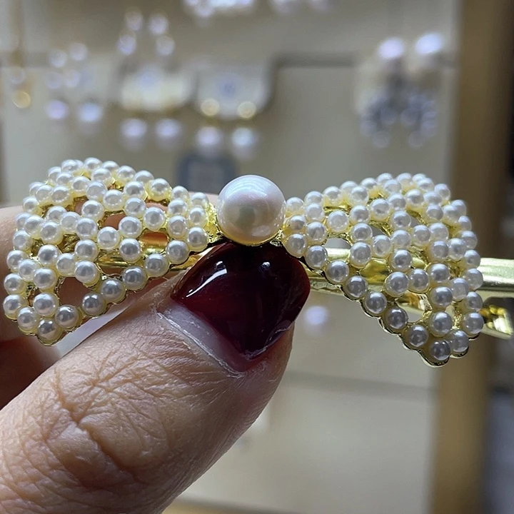 淡水珍珠发饰未镶嵌