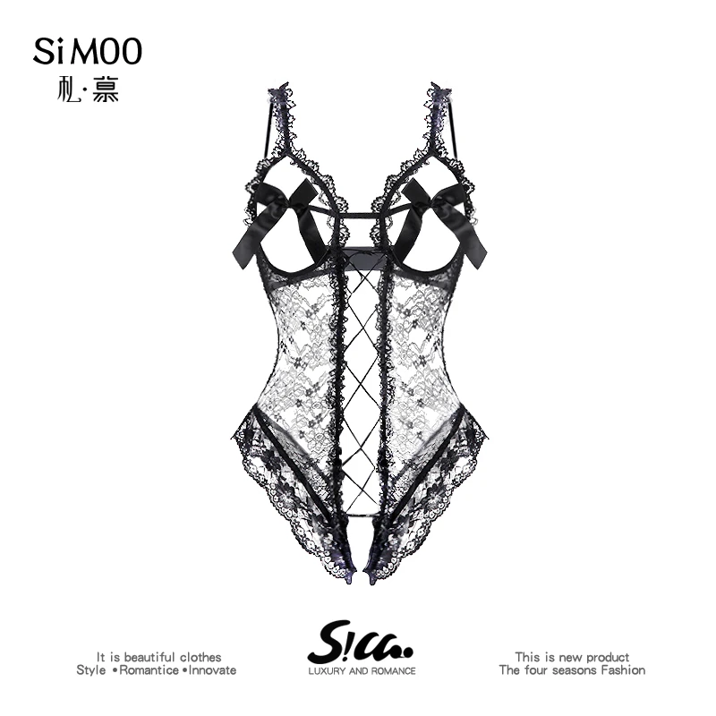 【私慕】吊带女性纯手工古风绣花露背式内衣睡衣