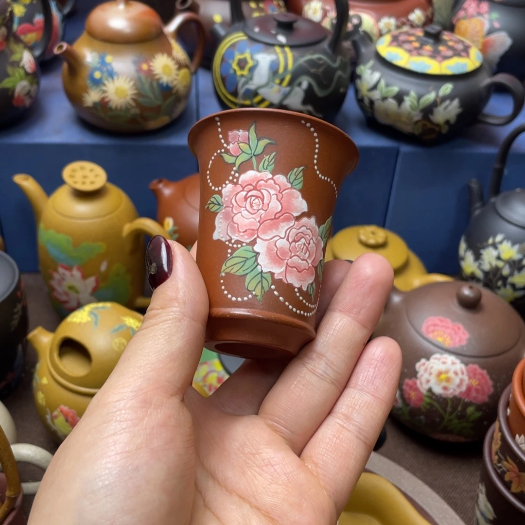 红泥茶杯紫砂主人杯60cc