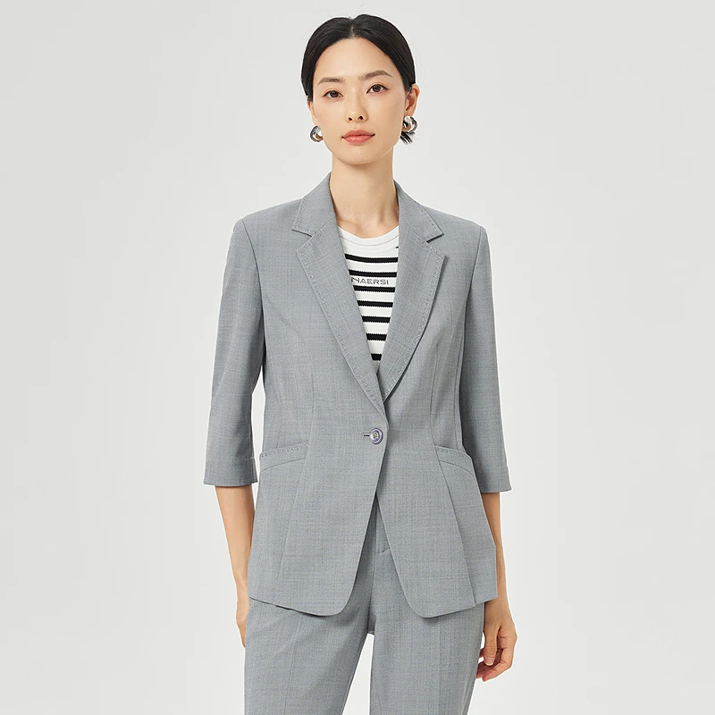 娜尔思气质短款时尚商务通勤职业休闲女士修身质感外套NA02459X2