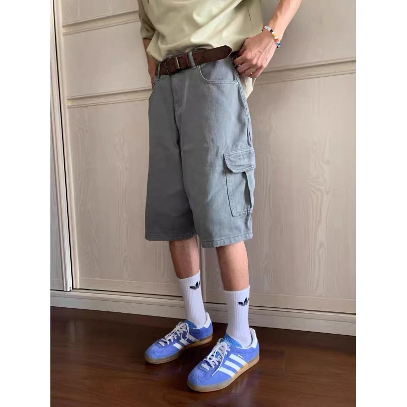 阔腿裤夏季七分裤无弹力牛仔裤休闲裤ins五分裤裤子