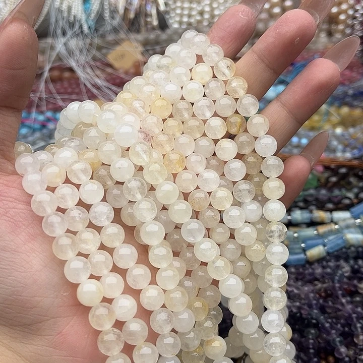 玛瑙/玉髓未镶嵌珠宝半成品2条8mm左右黄胶花