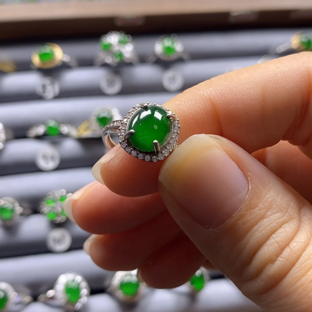 颈饰银S925镶嵌翡翠90号