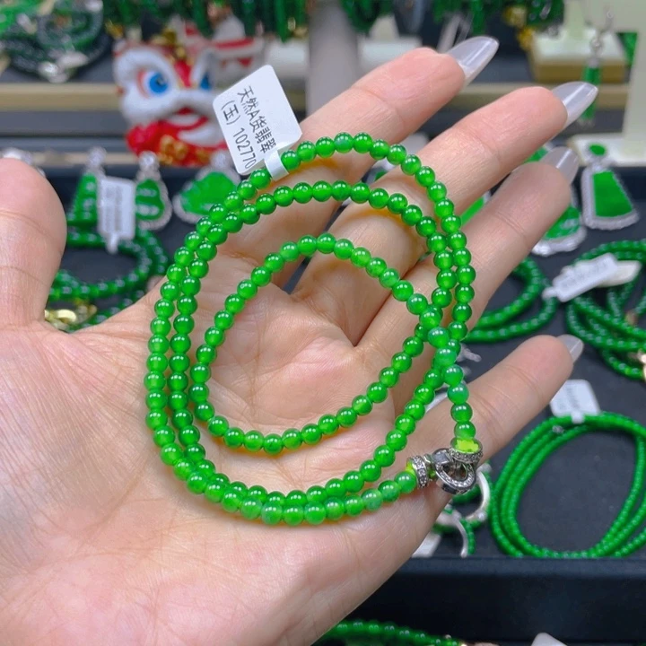翡翠未镶嵌颈饰正阳绿4