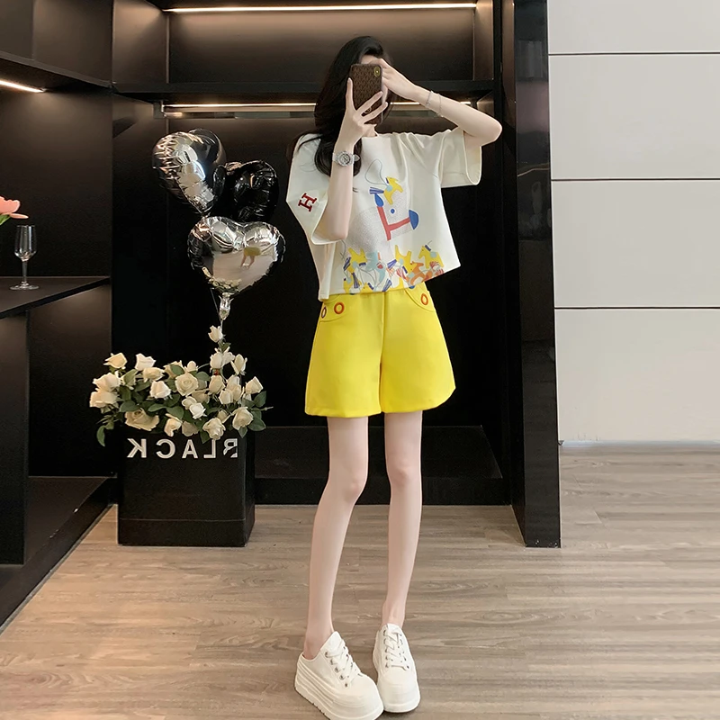 设计感小众时尚套装女夏2025宽松洋气短袖短裤两件套休闲运动显瘦