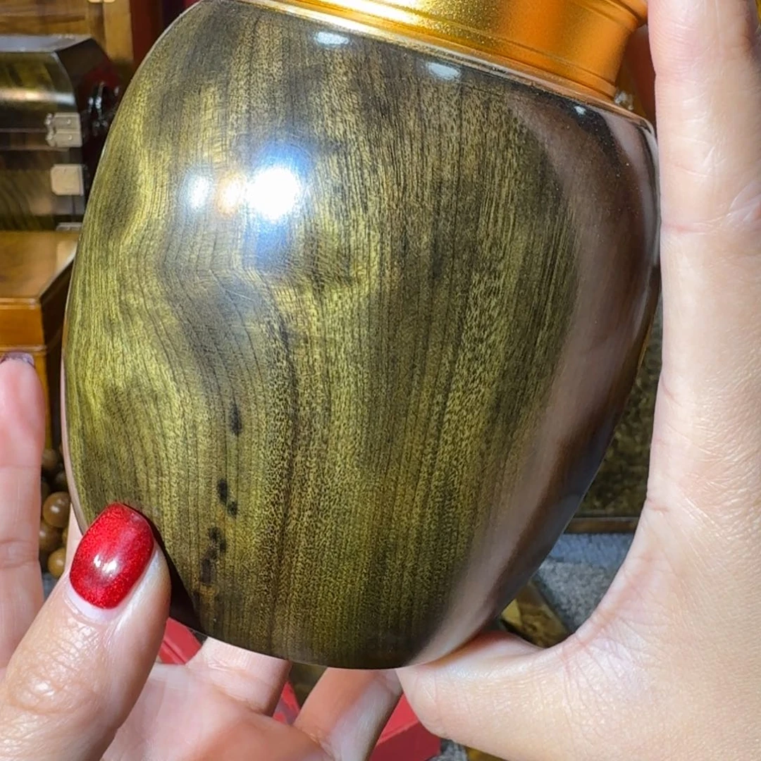 金丝楠世*观乌木茶叶罐m 9