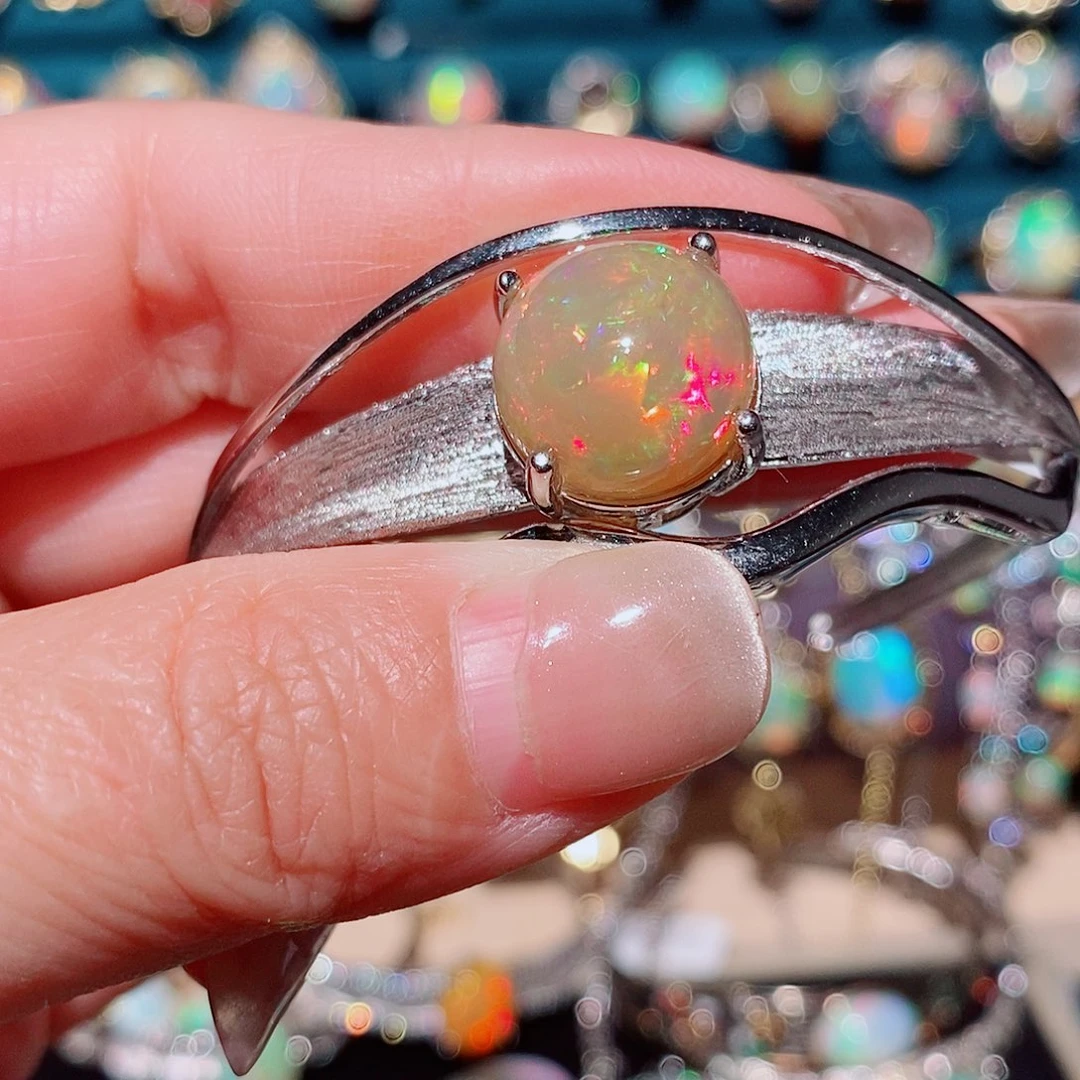 欧泊银S925镶嵌手镯