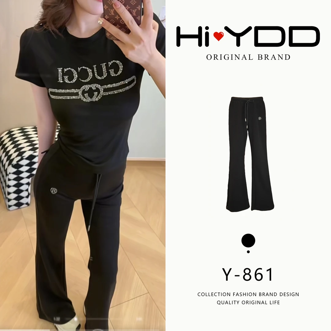 YDD•「Y-861」2025热卖款显瘦显腿长抽绳休闲裤AZ-9039