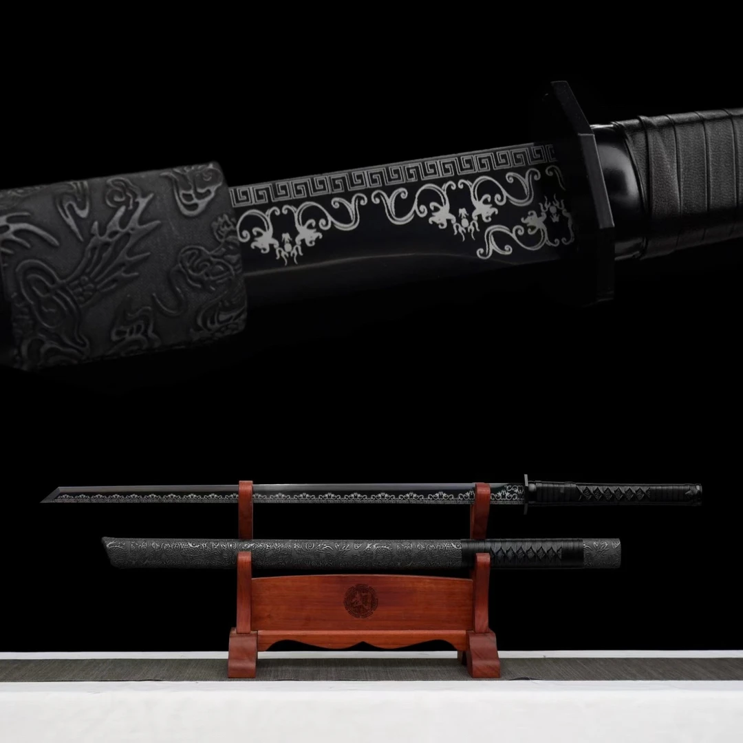 龙泉一体弹簧钢唐横刀户外防身练习家居未开刃