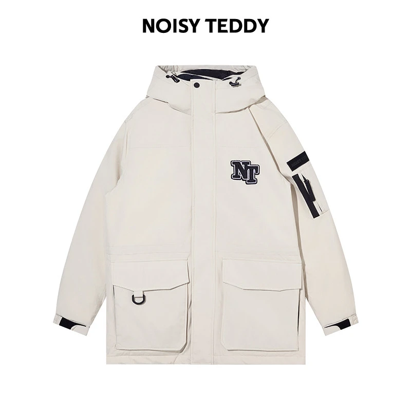 NOISY TEDDY男女同款冬款时尚潮牌保暖舒适连帽羽绒服百搭