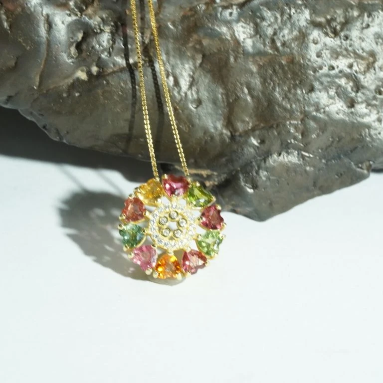 C0029 1010-cp29 碧玺吊坠