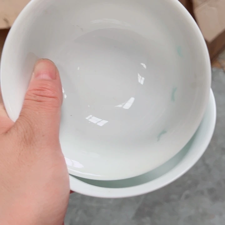 青花玲珑4.5寸小饭碗3个鸟2个