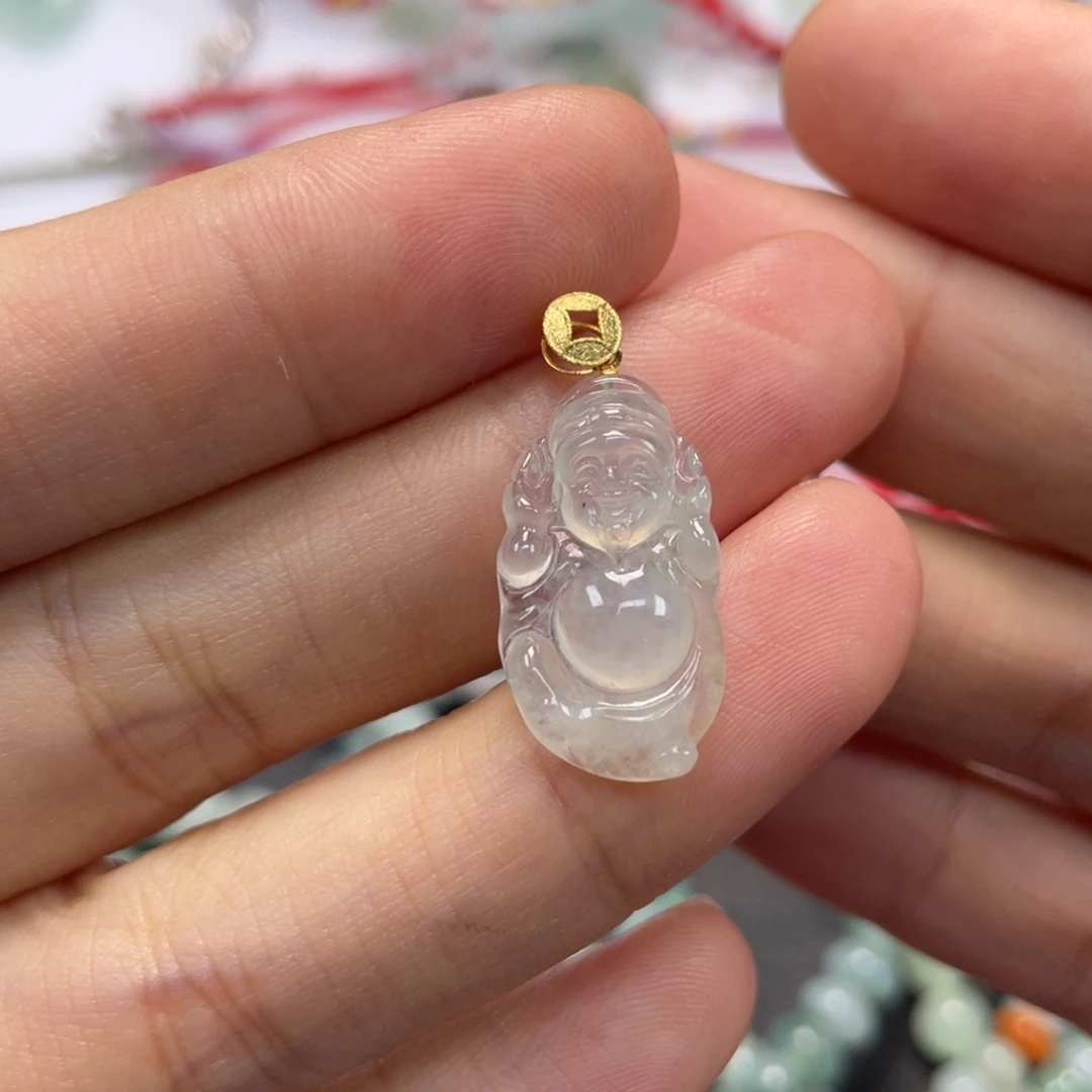 A****翡翠挂件18K金镶嵌挂件