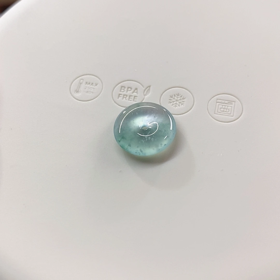 翡翠裸石玻璃意境小平安扣