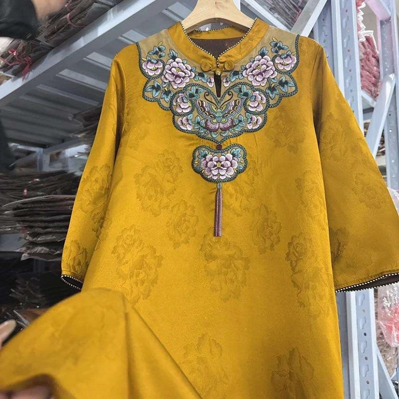 新中式国风气质时尚宽松连衣裙2530