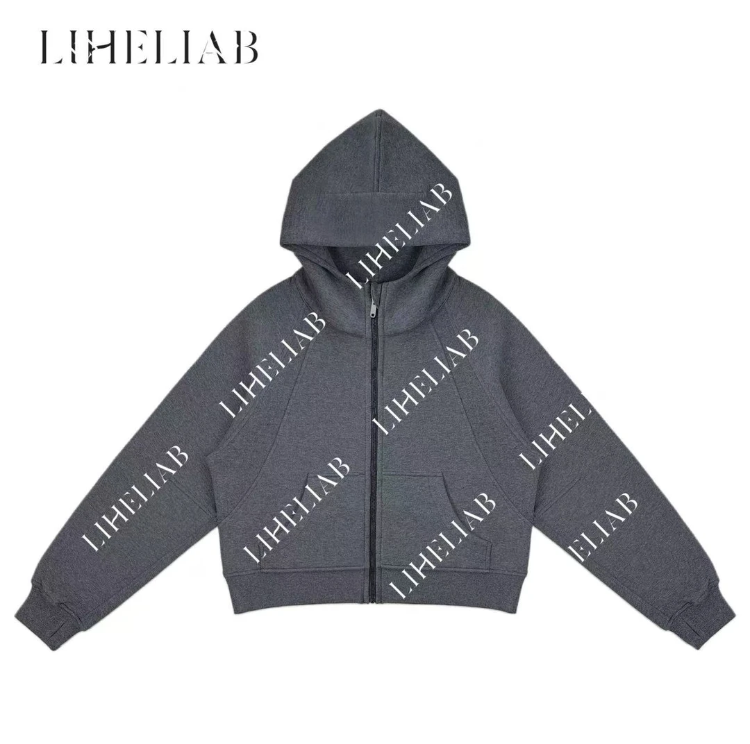 宝儿家 / lu连帽外套 秋冬经简约百搭宽松显瘦拼接连帽衫