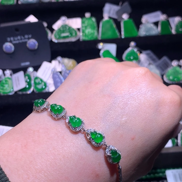 【闪购商品】银S925镶嵌手链翡翠