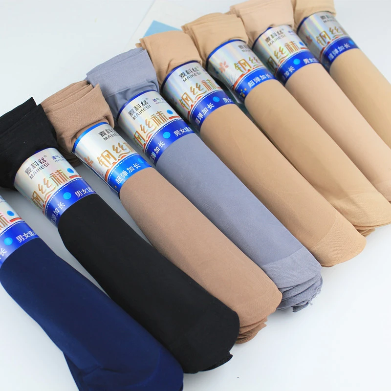 男女同款钢丝袜春夏季短丝袜透气防勾丝中筒袜子薄款简约风袜子