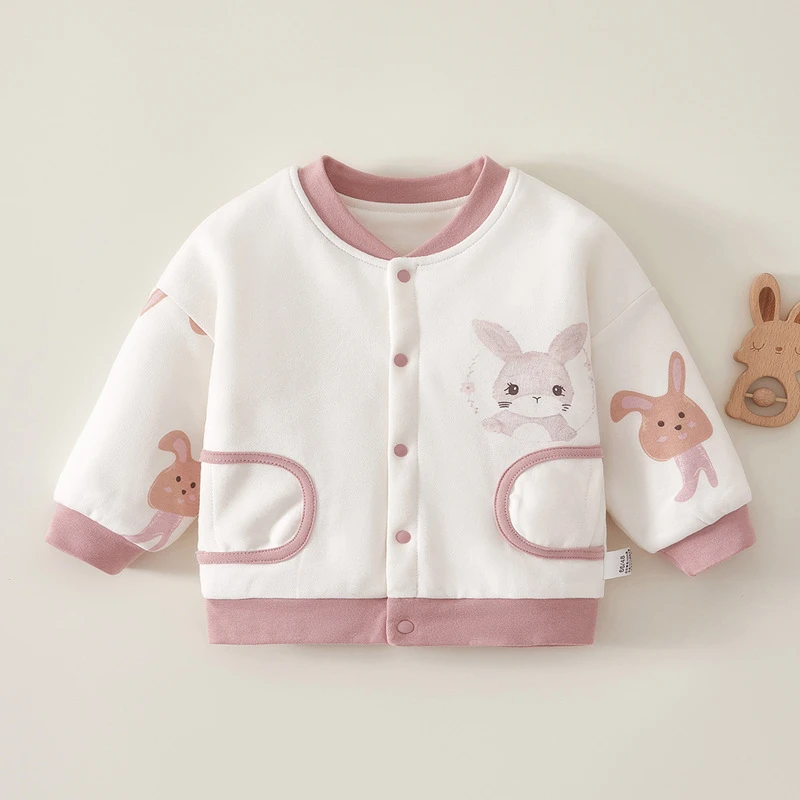 儿童夹棉秋冬棉袄保暖外套中小童棉衣可爱外套洋气小棉袄宝宝上衣