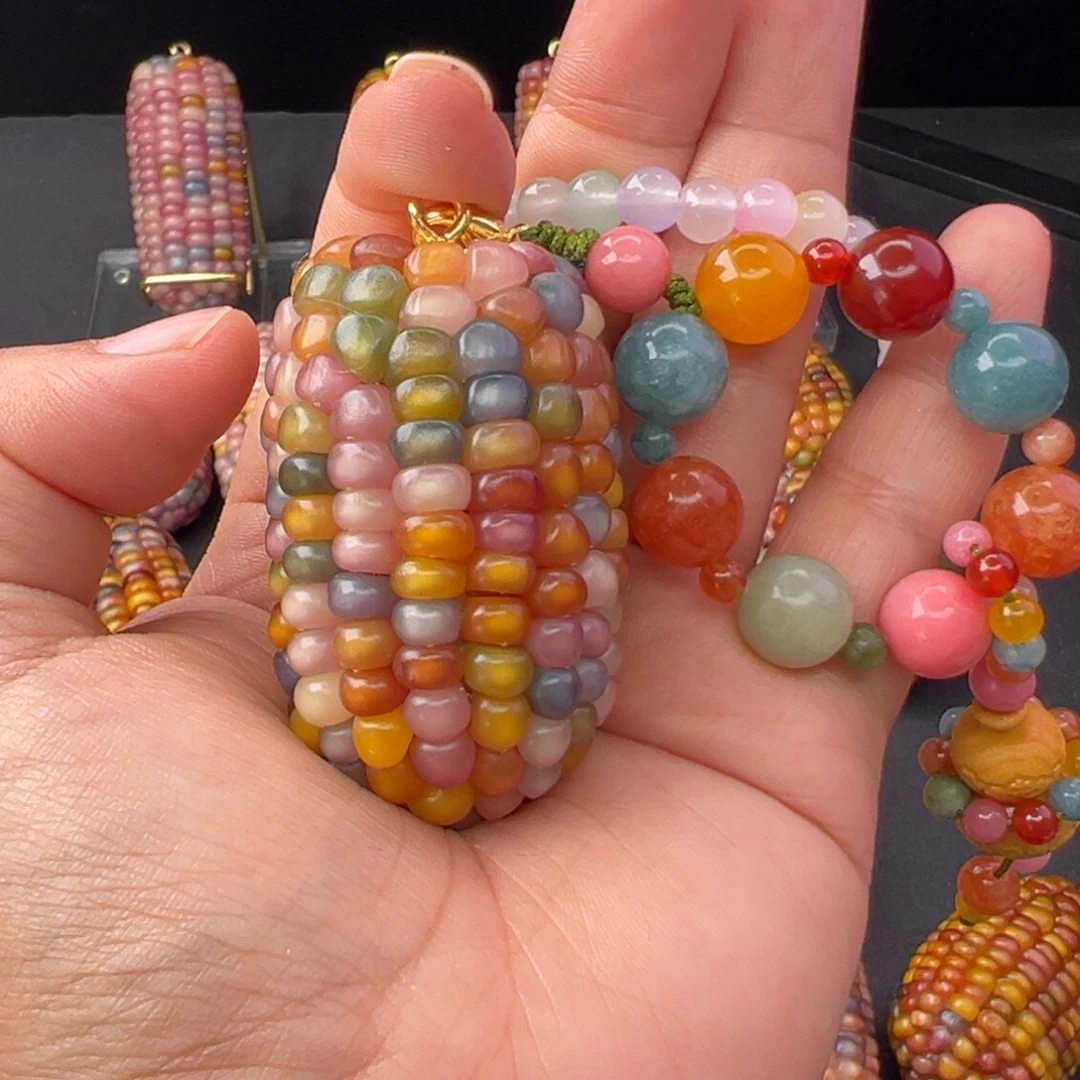 小***e铜合金七彩文玩玉米