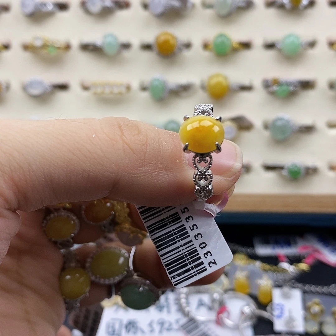 翡翠银S925镶嵌戒指