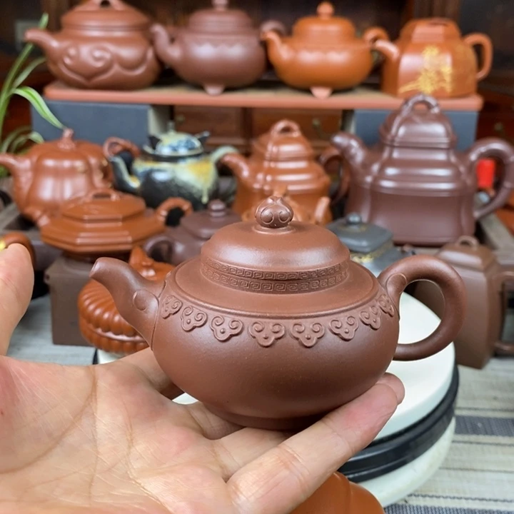 茶壶紫砂云肩如意150CC原矿老底曹青特价
