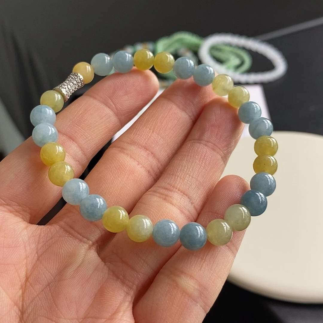 翡翠未镶嵌手链卡6.2