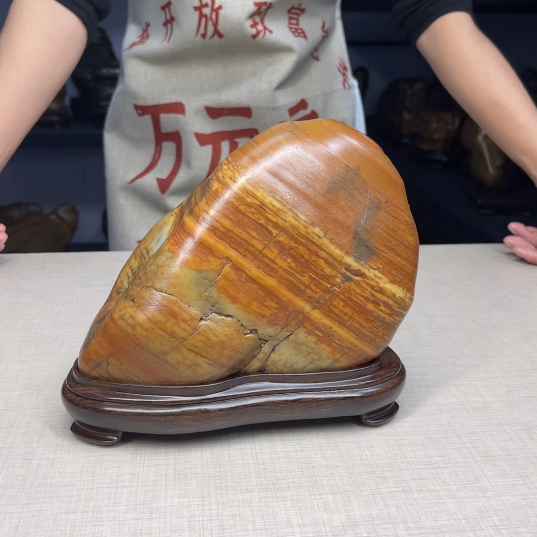 石材广西大化彩玉石配底座