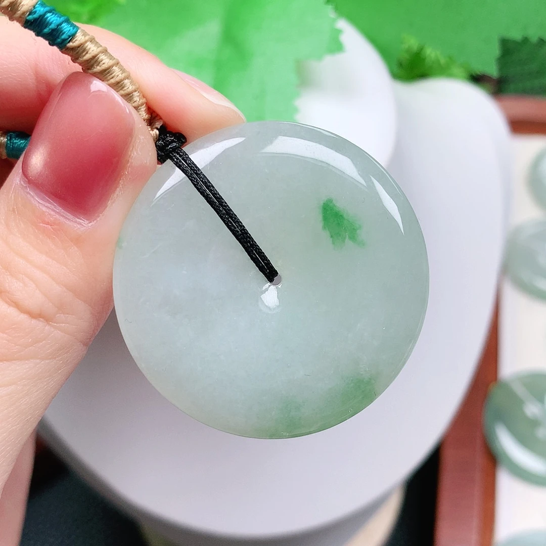 翡翠未镶嵌颈饰平安38.9-5.6