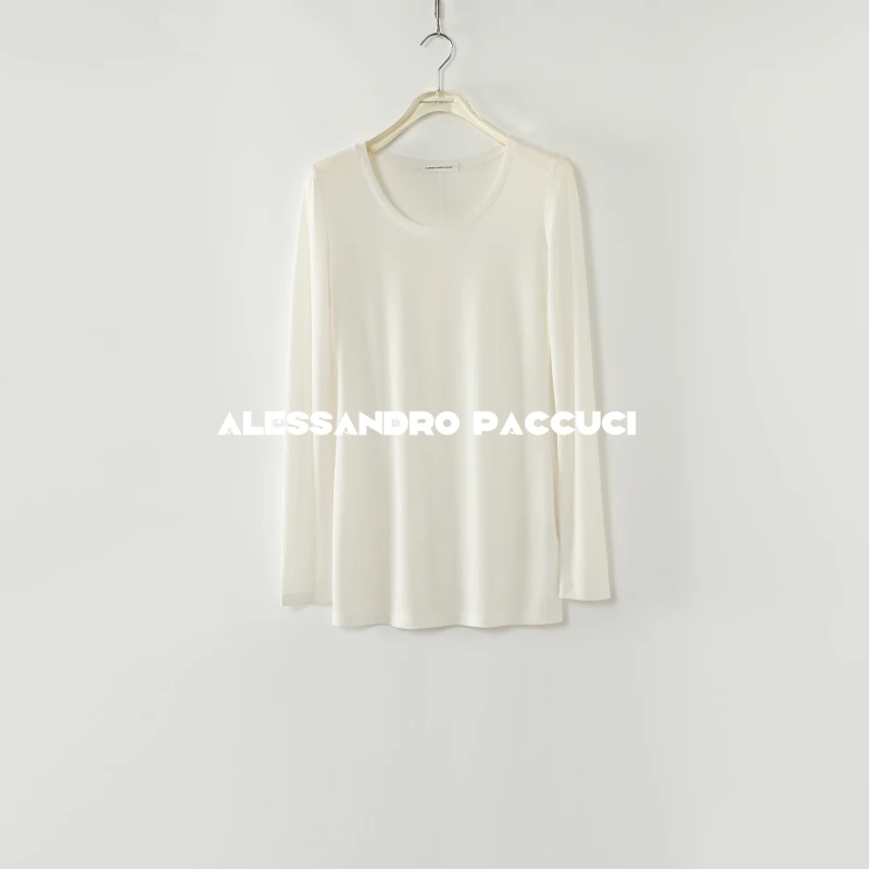 AP洛哥51018TT【垂线】莱赛尔+二醋酸+桑蚕丝圆领多色时尚T恤2025春