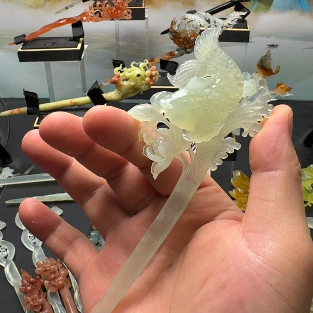 岫玉发饰未镶嵌明君玉簪贼拉好看