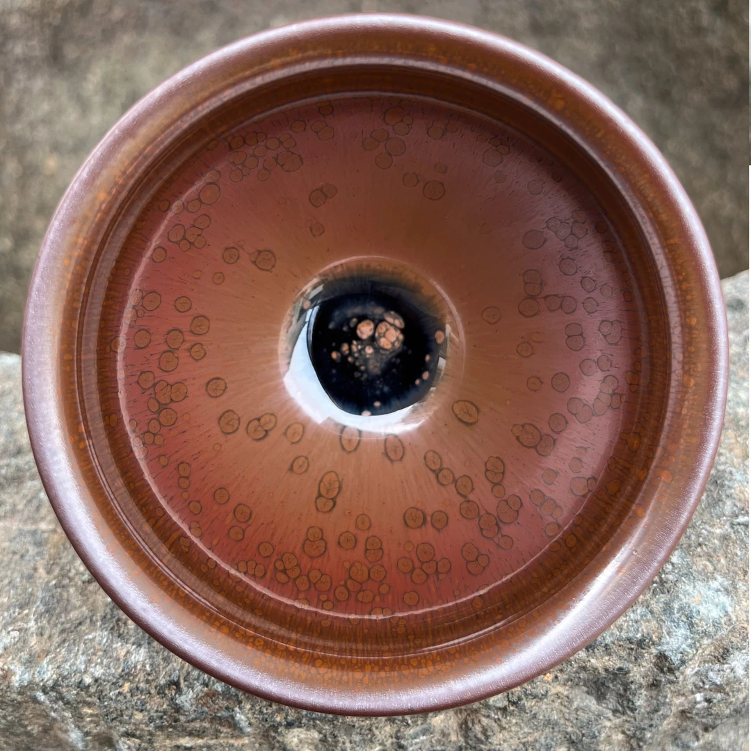 直播丿非遗作品柿红油滴建阳建盏主人杯茶器