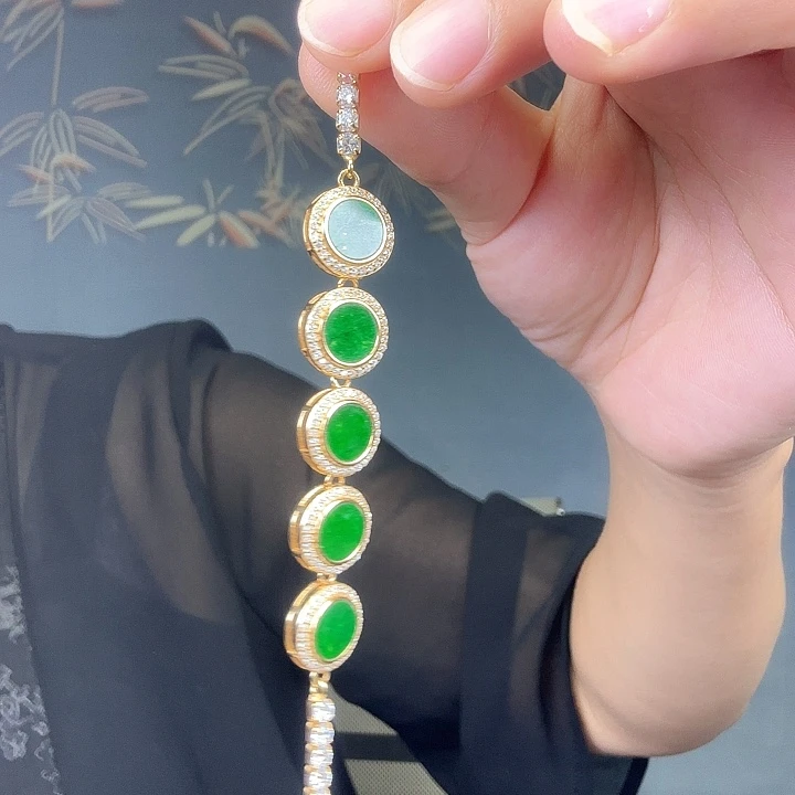 翡翠银S925镶嵌手链