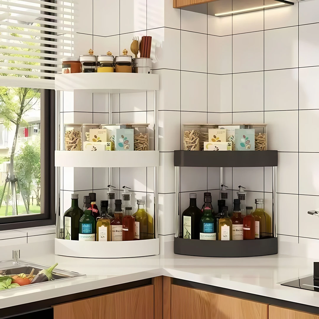 厨房三角置物架家用台面多层收纳架免打孔调料架卫生间浴室储物架