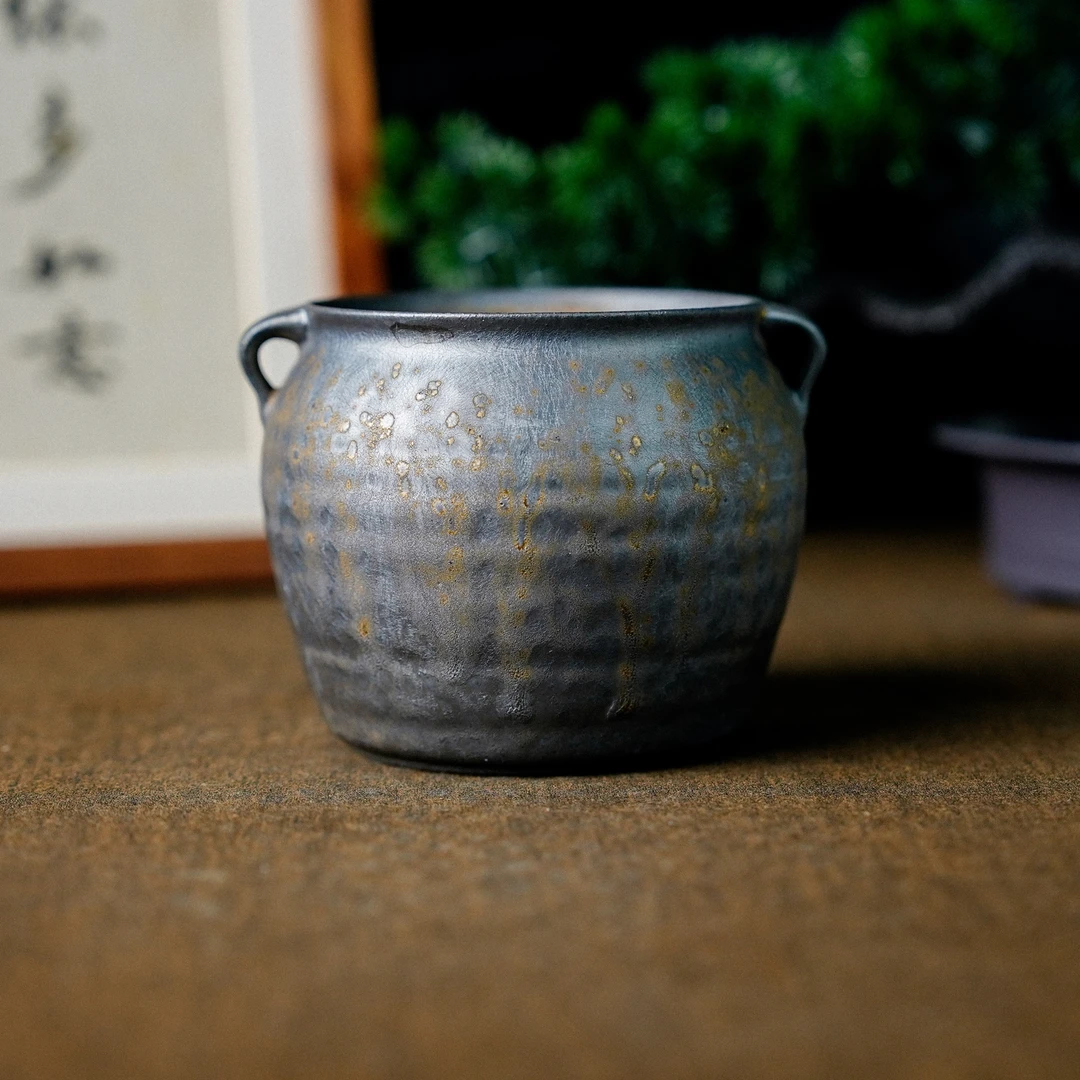 【灰念】灰念鎏金古朴建水盂  400cc（Q2839）