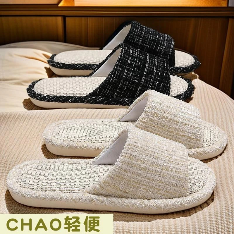 超轻男士不臭脚防滑软底休闲拖鞋爆款纯色四季居家亚麻室内拖鞋