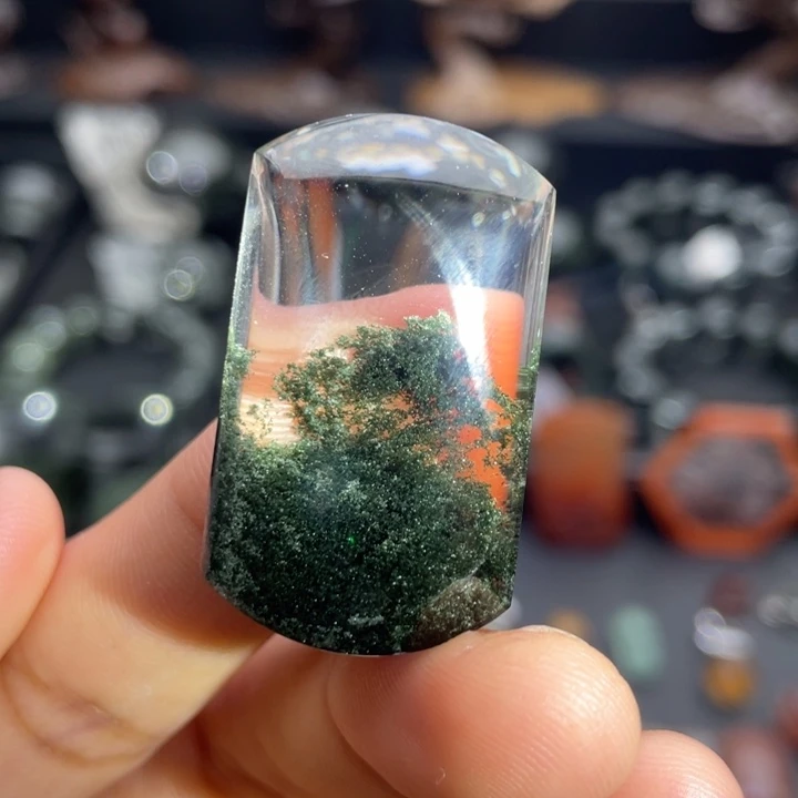 颈饰未镶嵌水晶绿幽灵聚宝盆定制