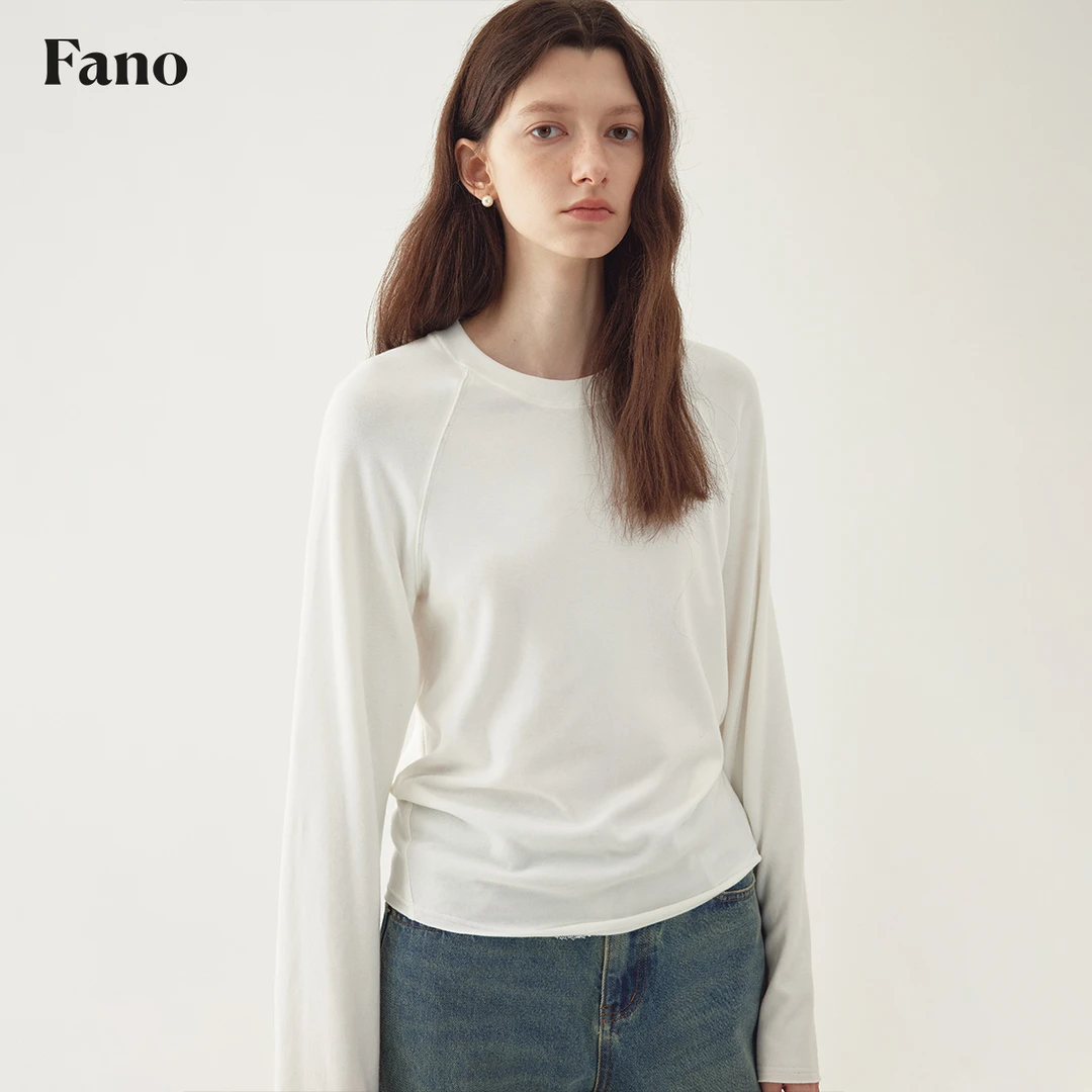 范洛叠穿之王“亲肤柔软 松弛毛边”插肩袖基础T恤FQ24S174推广