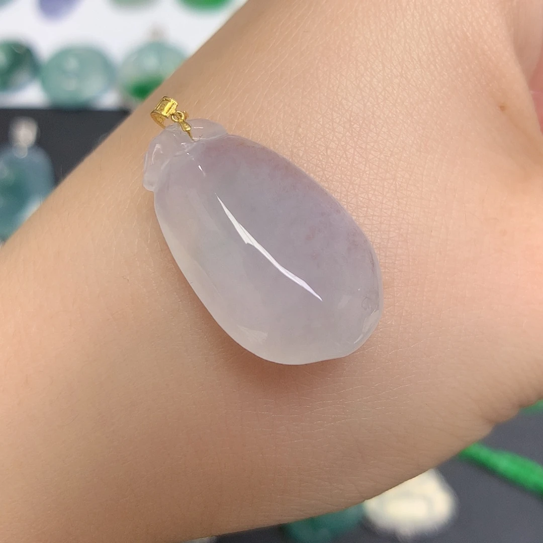 翡翠颈饰18K金镶嵌福瓜