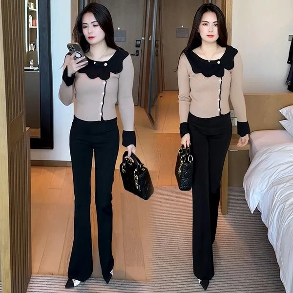 今年流行时尚套装长袖秋款2025新款百搭女装体恤洋气显瘦爆款