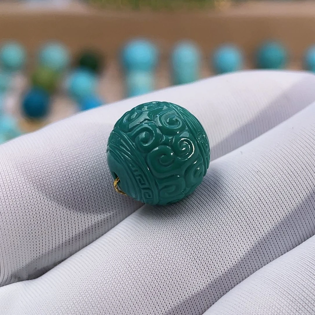 绿松石珠宝奇石未镶嵌12.9mm