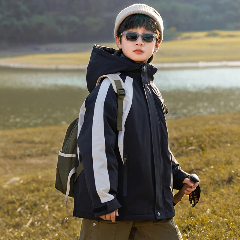 吉米妈【结构主义】中大童亲子设计师款三合一冲锋衣羽绒服D23587