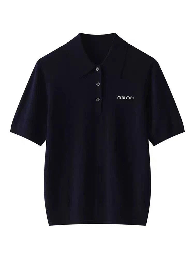 精纺羊毛打底衫百搭翻领韩版休闲女士条纹8976