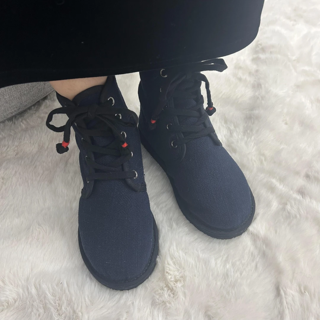 【亚麻—15公分棉鞋】手工布鞋千层底布鞋民族风系带平底老北京布鞋