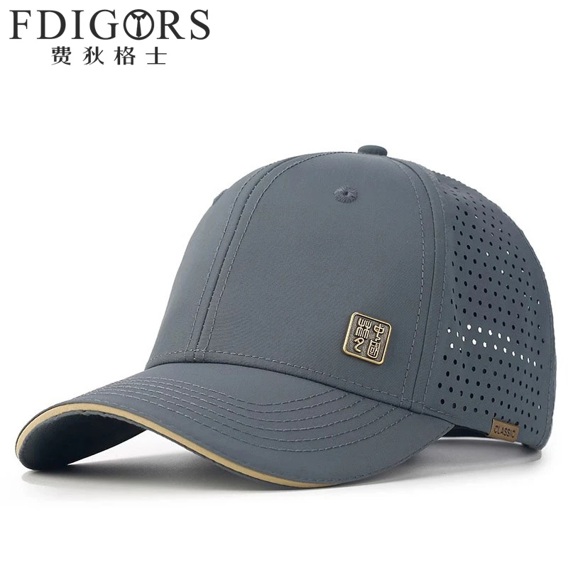 FDIGORS速干帽子男款夏季高级感灰色户外防晒鸭舌帽大头围棒球帽