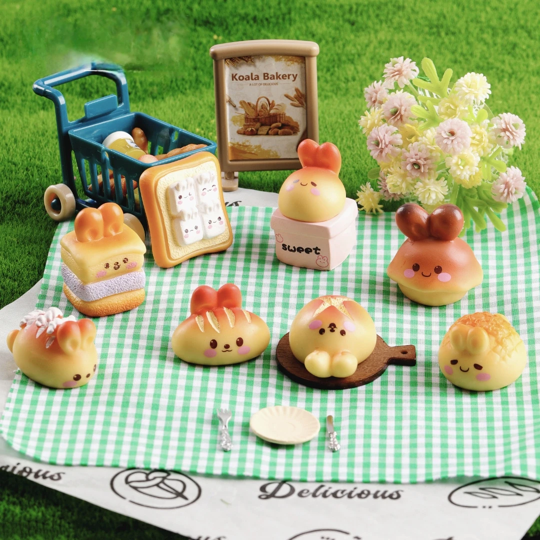 直播拆【面包小兔】家居桌面摆件DIY配件