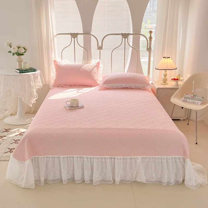 【A类母婴级】夏季高分子PE软凉席 冰豆豆凉席三件套床裙款空调席子