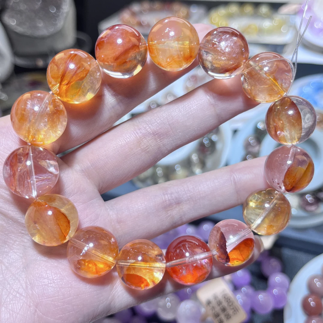 福利 天然红黄锦鲤胶花水晶多样款式精美饰品14➕送礼